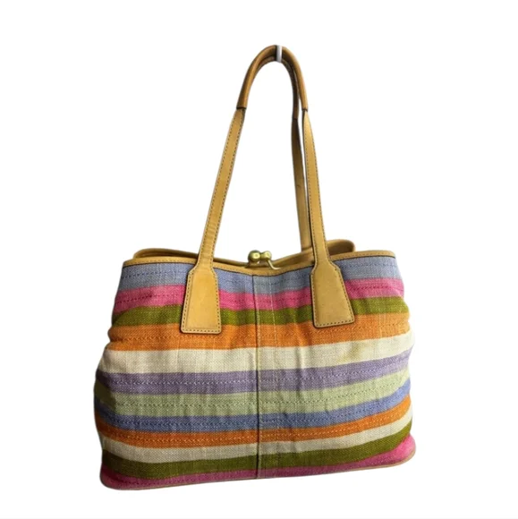 Coach Bag 2008 Hamptons Legacy Archive 10th Anniversary Kiss Lock Satchel Purse - Picture 7 of 16